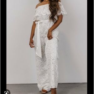 Baltic Born off the shoulder white jumpsuit